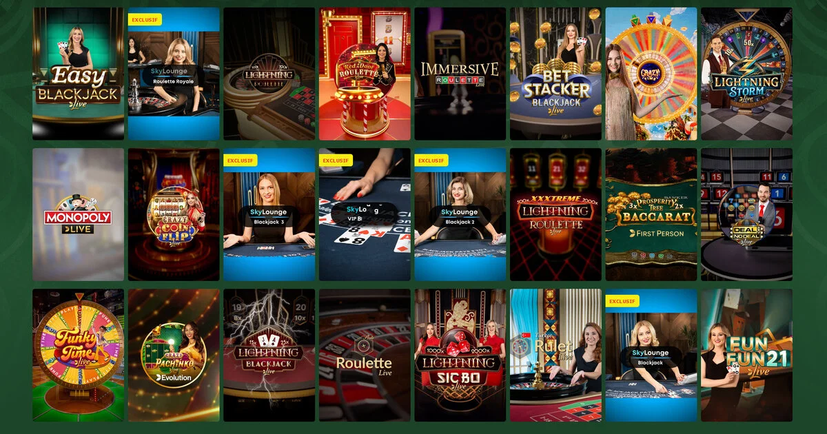 Jeux en direct du Casino Dublinbet - décembre 2024